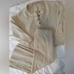 Vici cream knit set loungewear